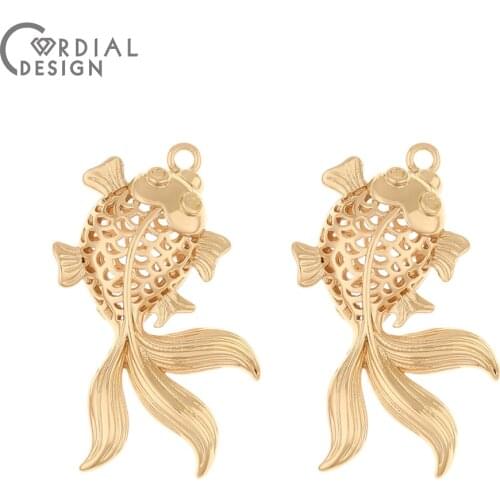 Cordial Design 30Pcs 24*34MM Necklace Accessories/Charms/Fish Shape/Copper/Hand Made/Pendant/Jewelry Findings & Components