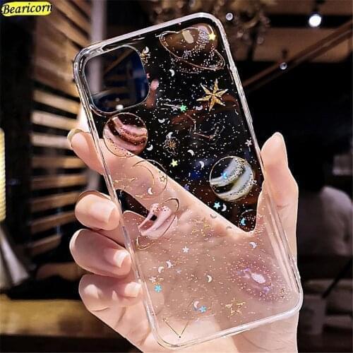 Glitter Planet Star Case for Samsung Galaxy A51 A71 A41 A31 A21 A11 A52 A72 A42 A12 M01s M11 M12 M51 A10 A20 A30 A40 A50 A70 A80