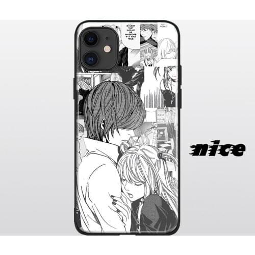 Misa&Light Death Note Anime Glass Soft Silicone Phone Case FOR IPhone SE 6s 7 8 Plus X XR XS 11 12 Mini Pro Max Cover Shell