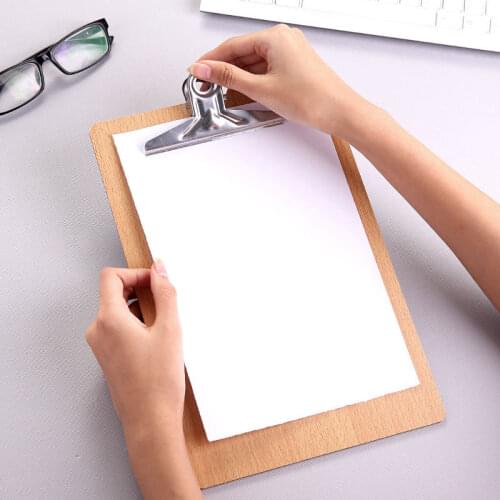 Wooden A4/32k Writing Pad School Supplies Note Board Storage File Folders Board Paper Holders Clip Board Office Stationery