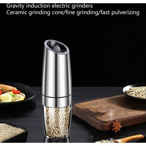 Electric Automatic Mill Pepper And Salt Grinder LED Light Peper Spice Grain Mills Porcelain Grinding Core Kitchen Tools