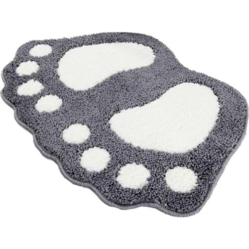 Foot Print Bath Mats,Non-Slip Bathroom Carpet,Mat Toilet Bathroom Mat,Bathroom Rug Bath Pad Carpets,Microfiber Mini Mats