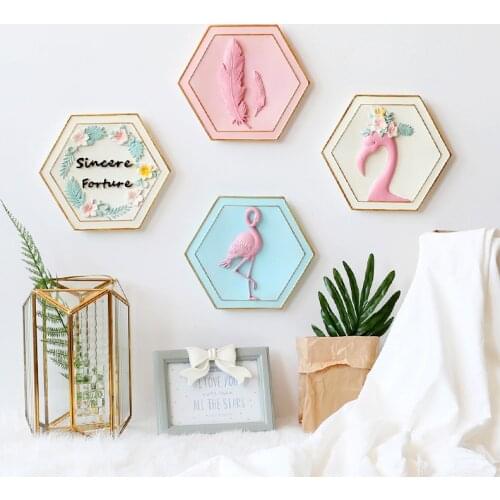 European creative flamingo wall decoration pendant home living room bedroom background wall decoration wall decorations