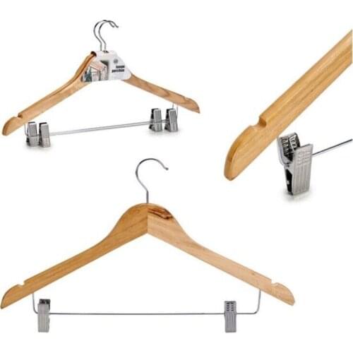 Set of Clothes Hangers Wood Metal (2 Pieces) (3 x 24,5 x 44,5 cm)