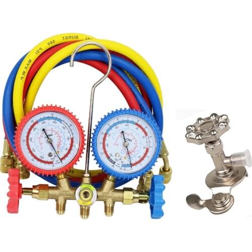 R134a R12 R22 R404a A/C Manifold Gauge Set For Household/Automobile Air Conditioning Various Combinations With 1/4'' SAE Hose