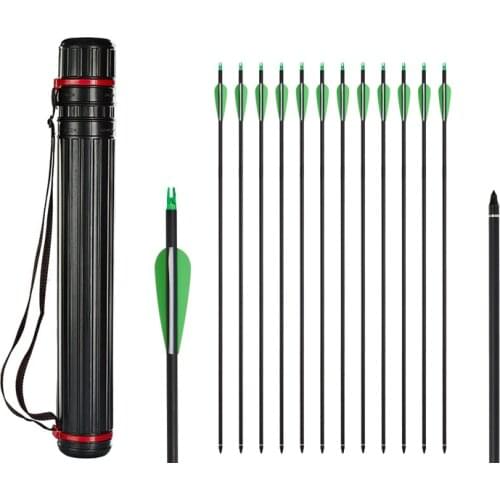 Archery Arrow Set Mixed Carbon Arrow 31 Inches Spine 500 Diameter 7.8 Mm For Compound/Recurve Bow And Arrow Archery Shooting