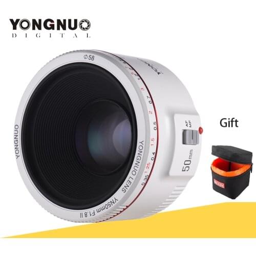YONGNUO YN50mm F1.8 II Lens AF/MF Standard Prime Large Aperture Auto Focus Lens for Canon EOS 70D 5D2 5D3 600D DSLR Camera