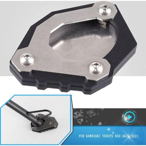 Motorcycle Kickstand Foot Side Stand Extension Base Enlarger Plate PadFor KAWASAKI Versys 650 2015 2016 2017 2018 2019 2020 2021
