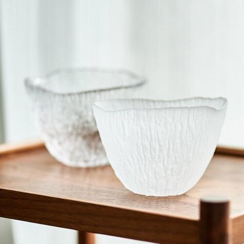 Ins Popular Transparent Glass Cup 160ml Frosted Simple Style Fruits Yogurt Container Round Irregular Creative Sharp