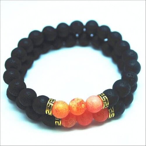 Hot men bracelets gem stone bracelets 8mm new agatee stone bracelets lava stone beads powfull beads accessories handmade