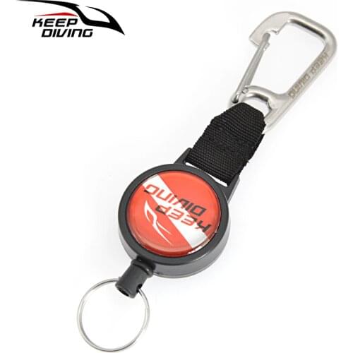 Scuba Diving Anti-lost Spring Scalable Stainless steel wire Lanyard Under Water TEC Dive Safety Tool With Quick-release Buckle