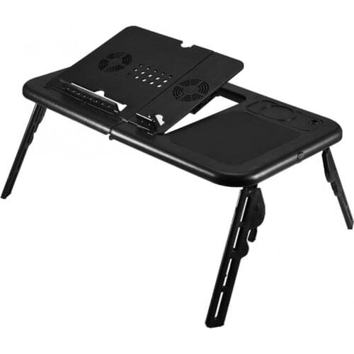 Adjustable Floding Laptop Table Stand Lap Tray Notebook Desk with USB Cooling Fans Stand Tray f