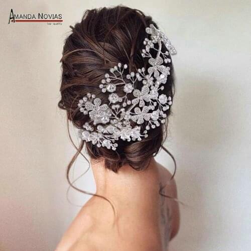 Bridal make up hair flowers pieces head crowns