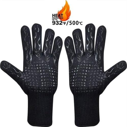 High temperature resistant oven oven gloves fire prevention thickening heat resistant oven electric welding heat resistanc