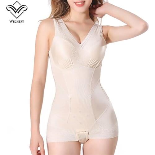 Slimming Shapewear Bodysuits With Removable Cups Women Butt Lifter V-neck Seamless Underwear Sexy Body Shapers