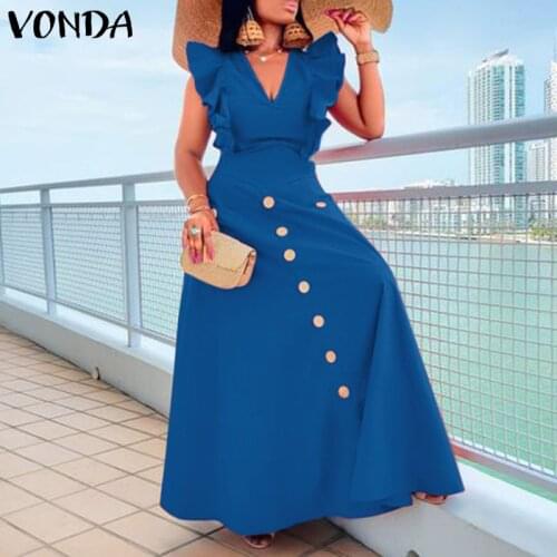 VONDA Summer Dresses With Buttons