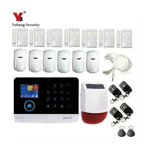 Yobang Security Wireless Home Security WIFI GPRS 3G Alarm System APP Control with Solar flash siren Kit