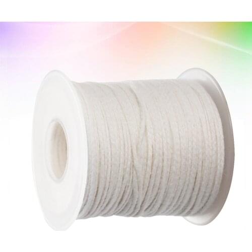 1 Roll Pre Waxed Wicks Candle Making Material DIY Cotton 18 Strands Braided Candle Wick Spool for DIY Candle (White)