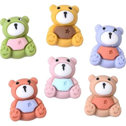 10-50 Pcs 20mm Cartoon Baby Bear Resin Decoration Crafts Flatback Cabochon Scrapbooking Fit Phone Embellishments DIY Accessories