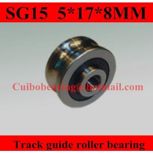 100pcs/lot SG15 U Groove Sealed ball bearings 5*17*8 mm Track guide roller bearing 5X17X8 (Single row balls)