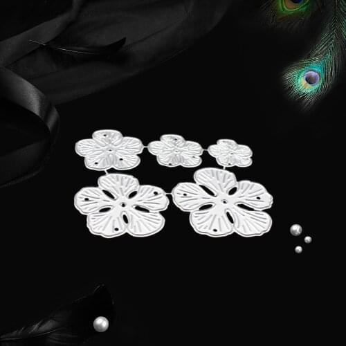5pcs Flower Stitched metal Cutting dies Christmas New Stencil for DIY Scrapbooking Craft dies Cut Decor