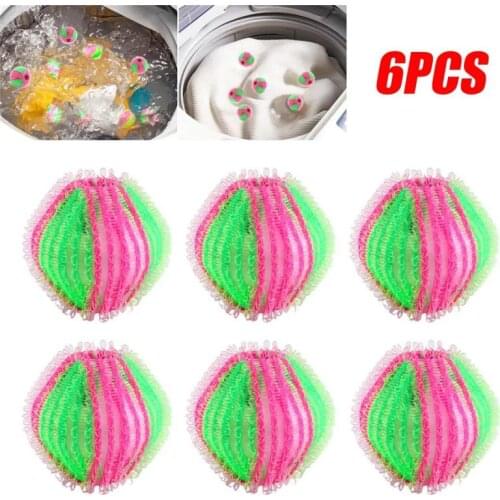 6pcs Hair Removal Laundry Ball Clothes Personal Care Hair Ball Washing Machine Cleaning Ball Grabs Fuzz Hair Random Color