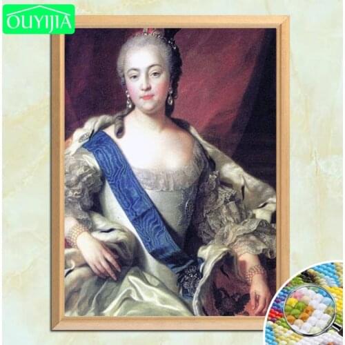 Russian Tsarina Catherine II Young 5D DIY Diamond Painting Full Square Diamond Embroidery Picture Of Rhinestones Mosaic Painting