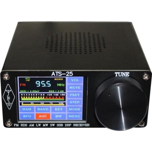 ATS-25 Si4732 All-Band Radio Receiver FM LW(MW SW) SSB +2.4 Inch Touch LCD +Whip Antenna +Battery + USB Cable + Speaker