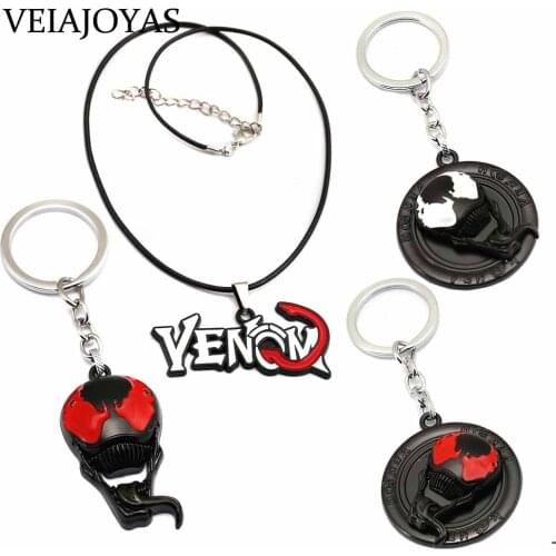 Superhero Venom 3D Mask Keychain Charm Rotatable Creative Car Key Ring Holder for Christmas Chaveiro Movie Jewelry Accesseries