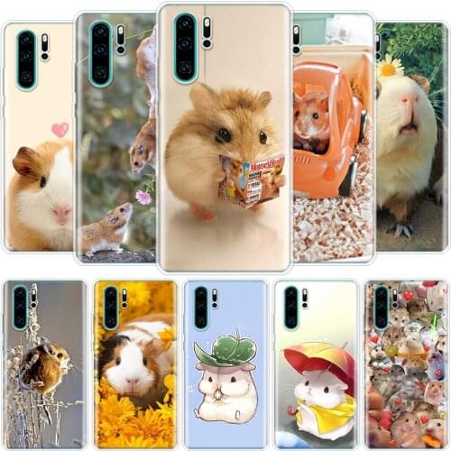 Cute Lovely Pet Hamster Cover Phone Case for Huawei P40 P30 P20 Mate 30 20 10 Pro P10 Lite P Smart Z 2019 Art Gift Coque Shell