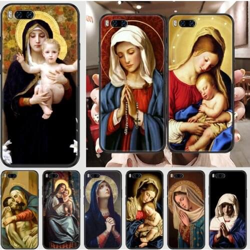 Virgin Mary Christian Christmas Phone case For Xiaomi Mi Max Note 3 A2 A3 8 9 9T 10 Lite Pro Ultra black art bumper painting