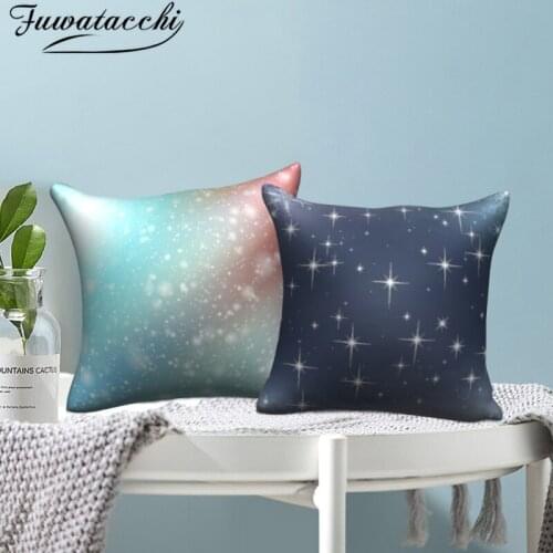 Fuwatacchi Snowflake Printed Pillow Case Winter Snow Warm Soft Gift Cushion Cover for Home Sofa Car Decorative Throw Pillowcases