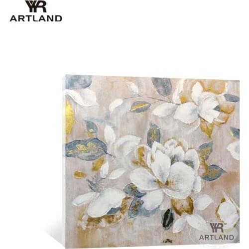 Cuadros para el hogar gold orchid flowers Handmade cavnas oil painting for wall decoration art poster for living room bedroom