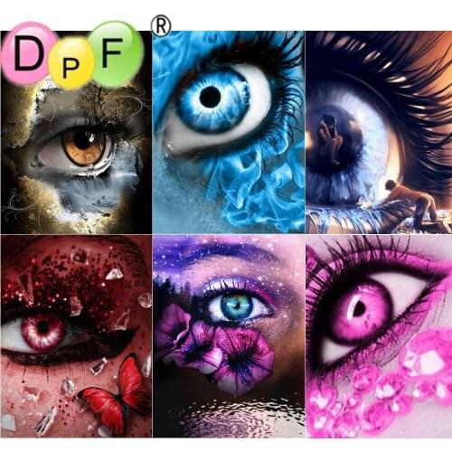 DPF diamond embroidery eyes diamond painting cross stitch crafts diamond mosaic kit square/round rhinestone home decor