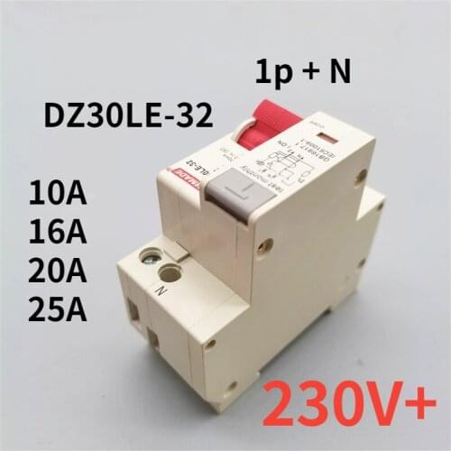 Double In Double Out Double Line Miniature Circuit Breaker Small Household Leakage Protector DPN Air Switch DZ30LE-32 2p 1p + N
