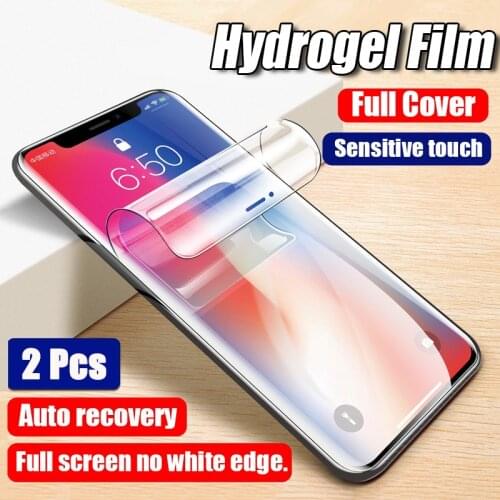 2Pcs Full Cover Hydrogel Film For iPhone 12 11 Pro MAX Screen Protector For iPhone SE 2020 2 XR X XS MAX 7 8 Plus Film Not Glass