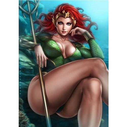 Sea Queen Atlanna Canvas Art Posters Prints Custom Sexy Girl Woman Classic Movie Character Paintings Wall Pictures for Bedroom