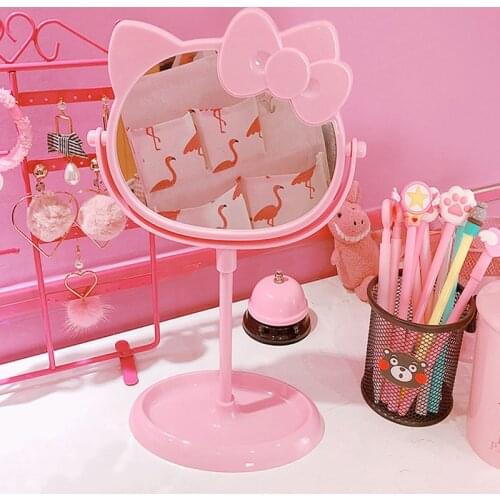 1pc Cute New pink cartoon Mirror Cartoon Make Up Desk Mirror for girls