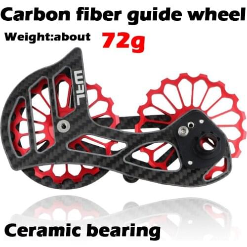 Bicycle Carbon Fiber Ceramic Rear Derailleur 17T Pulley Guide Wheel for Shimano 6800 R7000 R8000 R9100 R9000 Bicycle Accessories