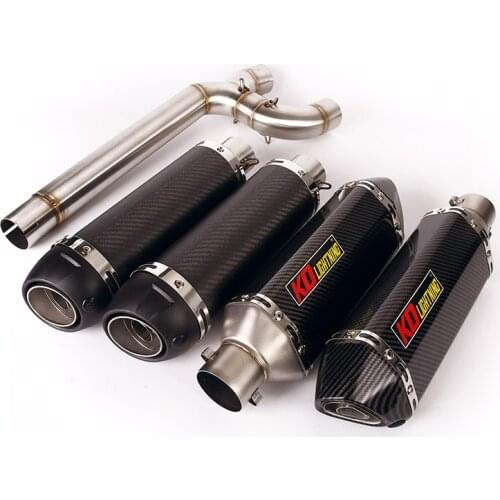 Exhaust Set for Yamaha FZ6 FZ6N FZ6S Motorcycle Exhaust Pipe Dual-outlet Middle Pipe Slip On 2 51mm Mufflers Removable DB Killer