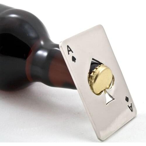 New Style Playing Cards Metal Poker Card Game Waterproof Blackjack Game Card Throwing Silver Card Durable Poker Bottle Opener