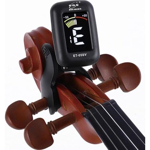 Violin Tuner Mini Electronic Tuner for Violin Viola Cello double bass Clip-on Tuner Foldable Rotating Digital Style ET-05V