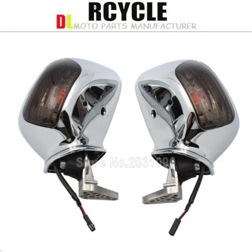 Motorcycle Rearview Mirrors LED Turn Signals For Honda Goldwing GL1800 2001-2011
