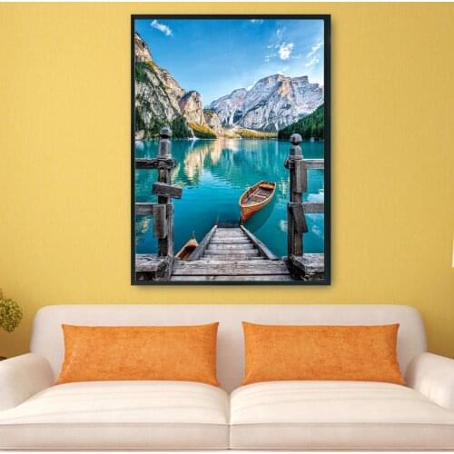 14CT Stamped Cross Stitch Kits DIY Relaxing Ecological Cotton Printed Mosaic Cotton Embroidery Needlework Sets Home Wall Decor