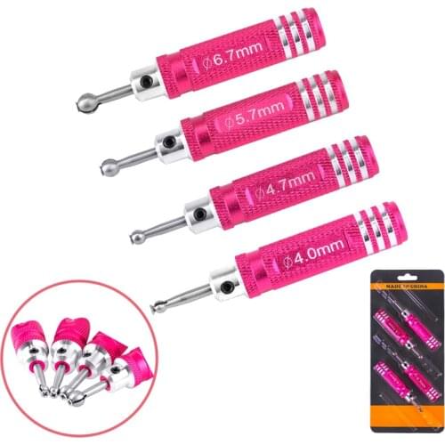 4pcs/set Hard Steel 4.0/4.7/5.7/6.7mm Ball Head Reamer Driver Repair Tools Kit For RC Model Tool Accessories ( 1 set )