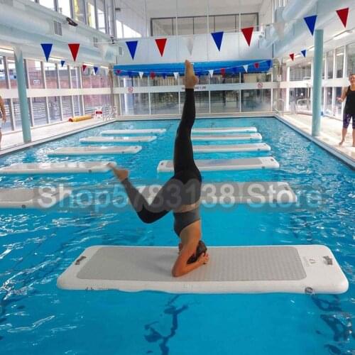 Inflatable Air Mattress For Water Sport 2*0.9*0.1m Floating Track Mat With Pump Cheerleading Water Gym Mat Air Board Sale