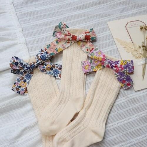 New Summer Children Bows Socks Baby Girls Knee High Toddler Socks Cotton Long Tube Cute Princess Mesh Socks Kids Hollow Out Sock