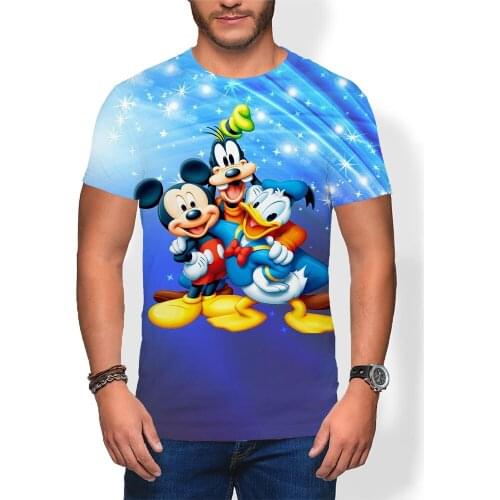 2021 New Disney Mickey Mouse 3D Printed Children Short Sleeve Streetwear Summer Anime Cartoon Costumes Fashion Men t-shirt