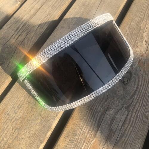 Zaolihu Lastest Winter Mens Goggles Black Big Lens UV400 Eyewear Diamond Sports Eyeglasses Cool Oversize Hat Designe Sunglasses