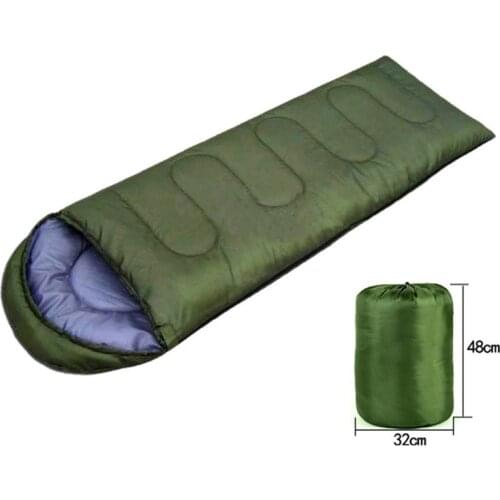 Envelope type outdoor camping sleeping bag Portable Ultralight waterproof travel by walking Cotton sleeping bag With cap 210*75